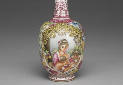 图片[3]-Vase with tubular handles with Western figure on a polychrome ground in falangcai painted enamels, Qianlong reign (1736-1795), Qing dynasty-China Archive